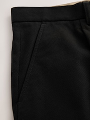Black Textured Cotton Smart Chinos - Image 9 of 10
