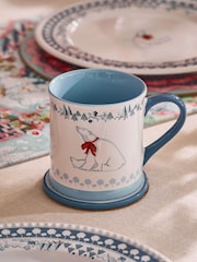 Cath Kidston Blue Christmas Polar Bear Mug And Coaster Set - Image 3 of 6