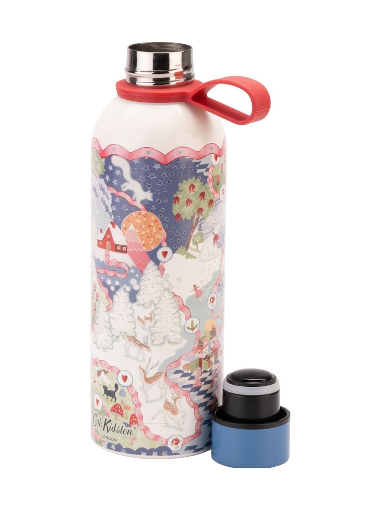 Cath Kidston Blue Christmas Journey Stainless Steel Bottle 475ML - Image 3 of 3 Cath Kidston Blue Christmas Journey Stainless Steel Bottle 475ML - Image 3 of 3