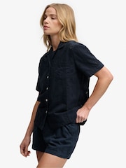 Superdry Navy Heritage Broderie Short Sleeves Shirt - Image 4 of 5