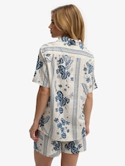 Superdry Ecru/Blue Beach Printed Short Sleeves Shirt - Image 2 of 5
