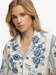 Superdry Ecru/Blue Beach Printed Short Sleeves Shirt - Image 5 of 5