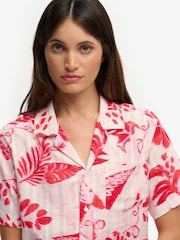 Superdry Pink Beach Printed Short Sleeve Shirt - Image 8 of 10