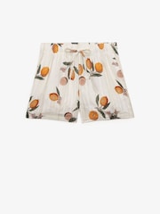 Superdry Cream Cotton Broderie Beach Shorts - Image 1 of 1