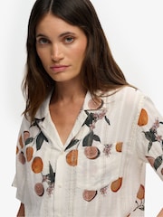 Superdry Cream Beach Printed Short Sleeves Shirt - Image 3 of 5