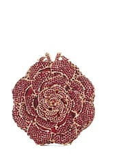 Dune London Red Bling Hard Embellished Flower Clutch Bag - Image 4 of 4