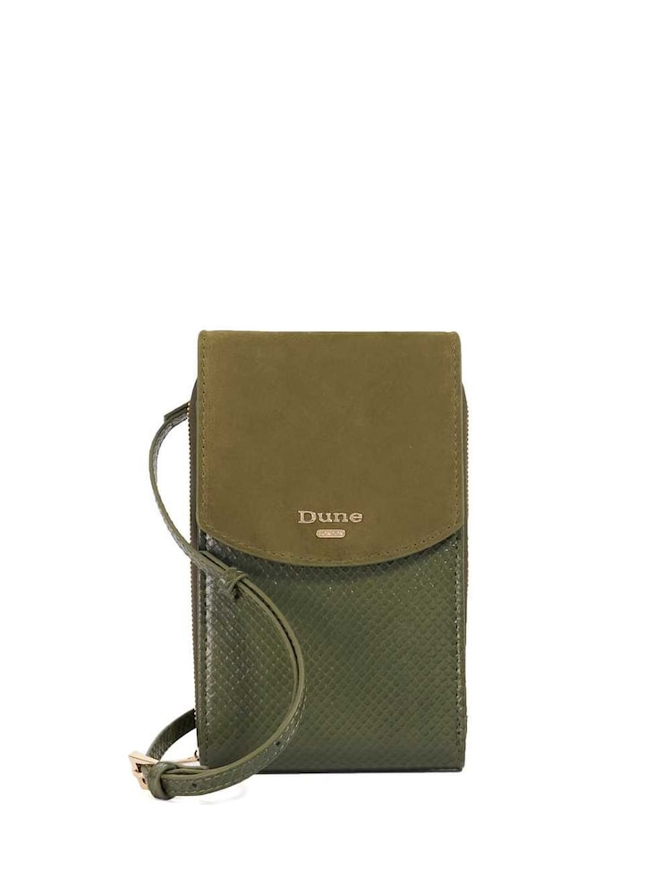 Dune London Green Sunrise Basic Phone Cross-Body Bag - Image 1 of 5