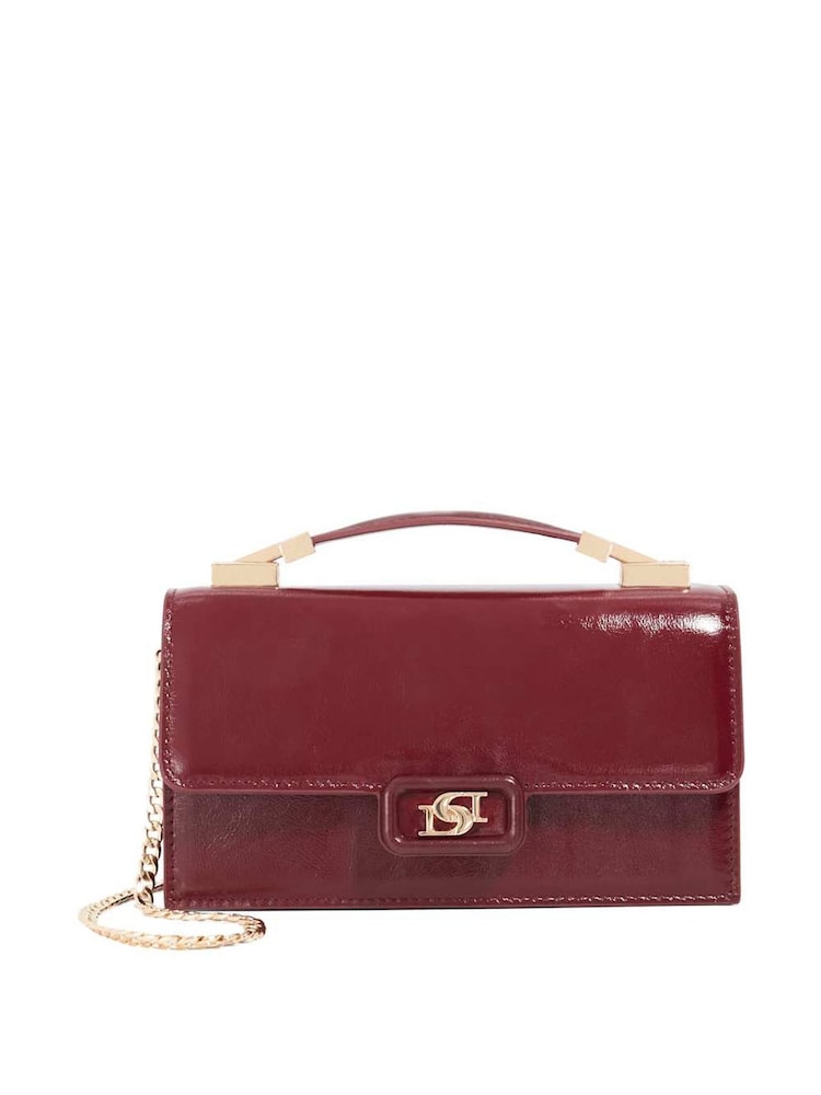 Dune London Red Skilled Top Handle Micro Bag - Image 1 of 5