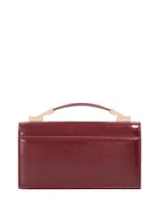 Dune London Red Skilled Top Handle Micro Bag - Image 3 of 5