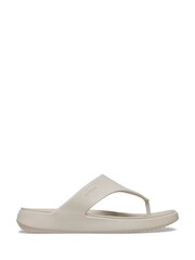 Crocs Cream Frappe Getaway Triangle Flip-Flops - Image 1 of 7