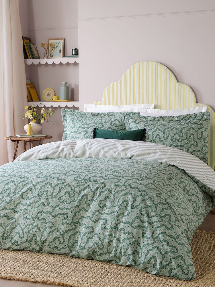 Wylder Tarragon Green Brianna Floral Duvet Cover Set - Image 1 of 3 Wylder Tarragon Green Brianna Floral Duvet Cover Set - Image 1 of 3