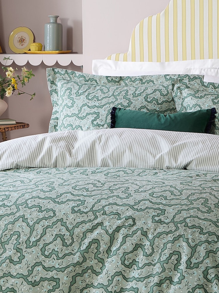 Wylder Tarragon Green Brianna Floral Duvet Cover Set - Image 3 of 3 Wylder Tarragon Green Brianna Floral Duvet Cover Set - Image 3 of 3
