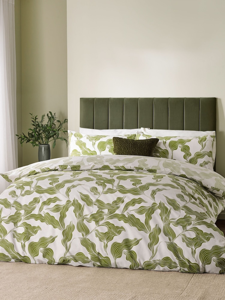 HÖEM Olive Lauro Printed Reversible Duvet Cover Set - Image 1 of 3 HÖEM Olive Lauro Printed Reversible Duvet Cover Set - Image 1 of 3