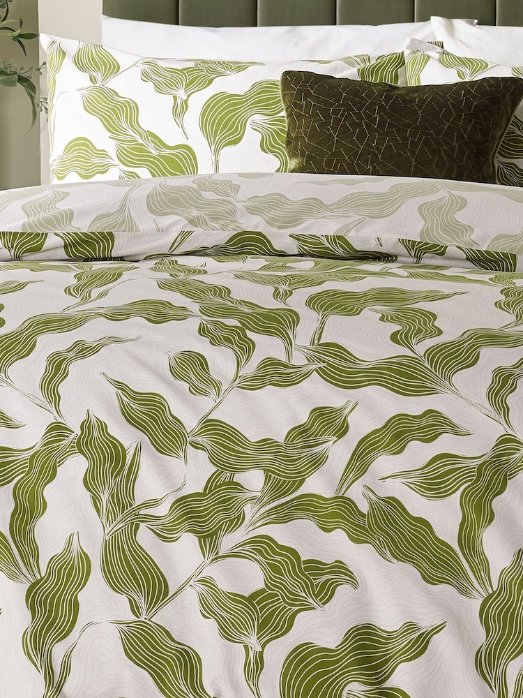 HÖEM Olive Lauro Printed Reversible Duvet Cover Set - Image 2 of 3 HÖEM Olive Lauro Printed Reversible Duvet Cover Set - Image 2 of 3