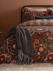Furn Denim Blue Kinfolk Printed Reversible Duvet Cover Set - Image 4 of 4