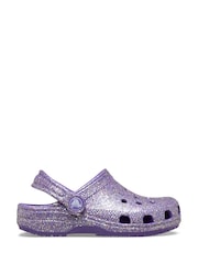 Crocs Purple Classic Fantasy Glitter Clogs - Image 1 of 7