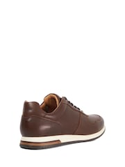Dune London Brown Trilogy Perforated Runner Trainers - Image 3 of 4
