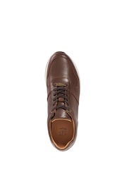 Dune London Brown Trilogy Perforated Runner Trainers - Image 4 of 4
