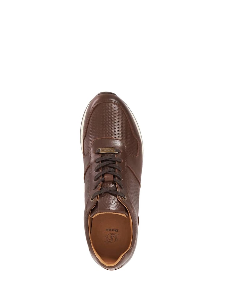 Dune London Brown Trilogy Perforated Runner Trainers - Image 4 of 4 Dune London Brown Trilogy Perforated Runner Trainers - Image 4 of 4
