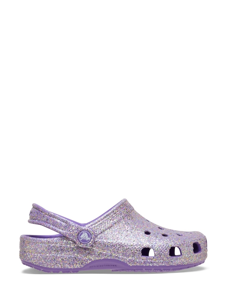 Crocs Purple Classic Fantasy Glitter Clogs - Image 1 of 7 Crocs Purple Classic Fantasy Glitter Clogs - Image 1 of 7