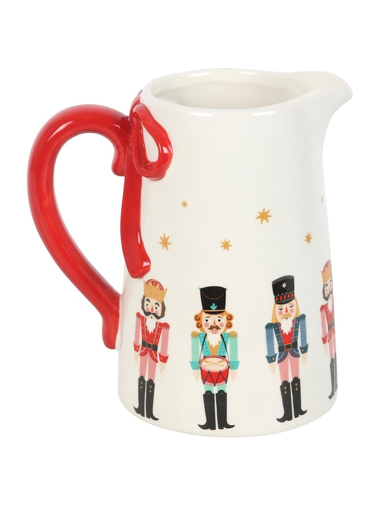 Something Different White Nutcracker Ceramic Flower Jug with Bow - Image 2 of 4 Something Different White Nutcracker Ceramic Flower Jug with Bow - Image 2 of 4
