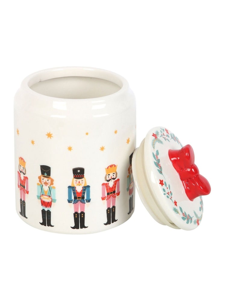 Something Different White Nutcracker Storage Jar with Bow - Image 4 of 4 Something Different White Nutcracker Storage Jar with Bow - Image 4 of 4