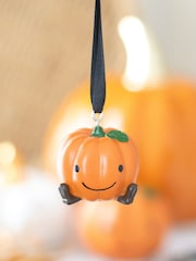 Something Different Orange Cute Smiling Pumpkin Hanging Ornament - Image 1 of 4