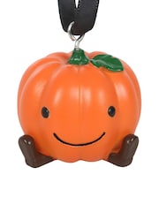 Something Different Orange Cute Smiling Pumpkin Hanging Ornament - Image 2 of 4