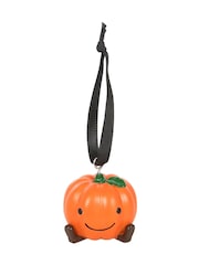 Something Different Orange Cute Smiling Pumpkin Hanging Ornament - Image 3 of 4