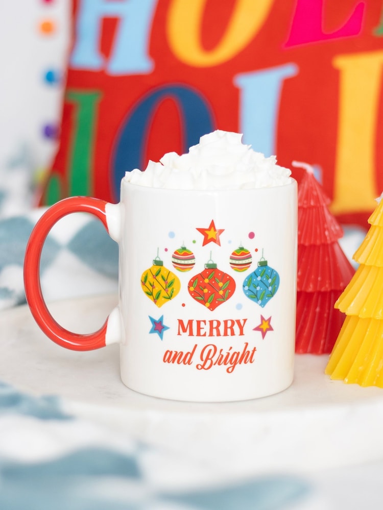 Something Different White Merry and Bright Bauble Mug - Image 1 of 4 Something Different White Merry and Bright Bauble Mug - Image 1 of 4