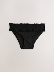 Black Shirred High Leg Bikini Bottoms - Image 5 of 7