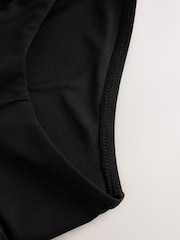 Black Shirred High Leg Bikini Bottoms - Image 7 of 7