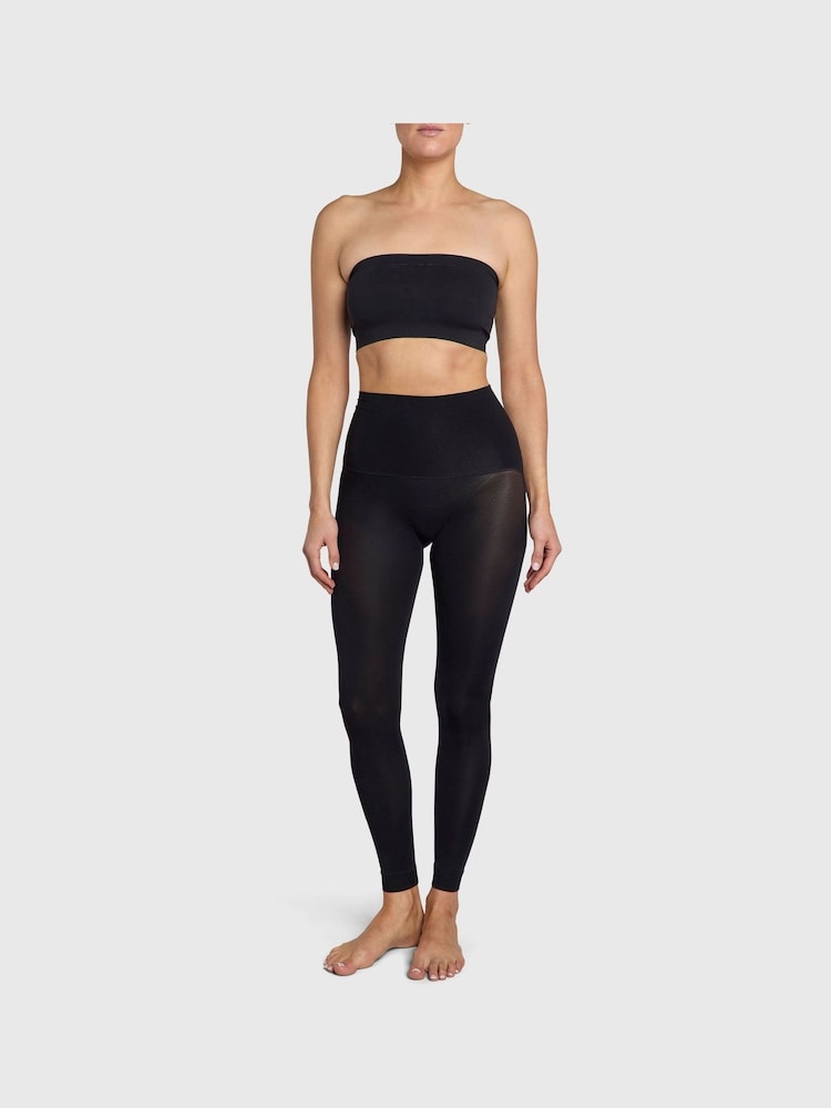 Heist The Cut-Off Nano Footless Opaque Black Tights - Image 2 of 3 Heist The Cut-Off Nano Footless Opaque Black Tights - Image 2 of 3