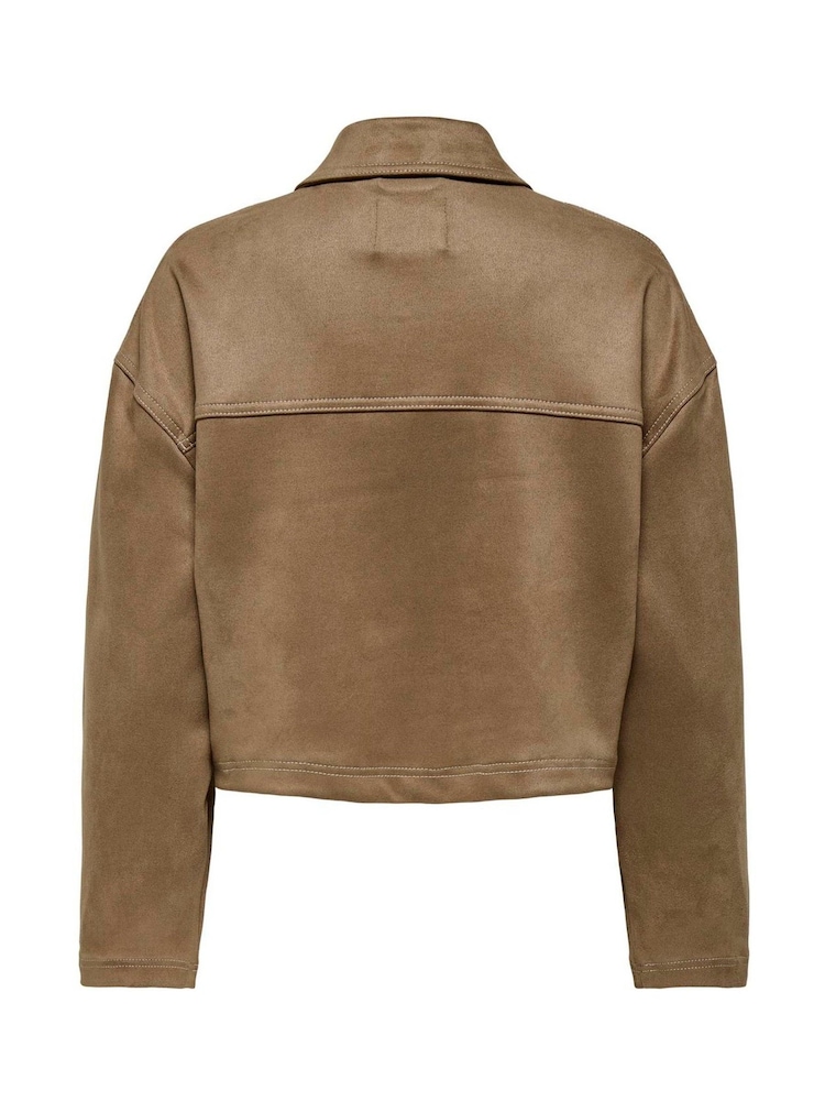 ONLY Brown Faux Suede Jacket - Image 8 of 8 ONLY Brown Faux Suede Jacket - Image 8 of 8
