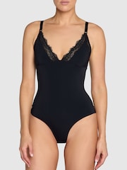 Heist The Bridget Microfibre and Lace Black Bodysuit - Imagem 1 de 5