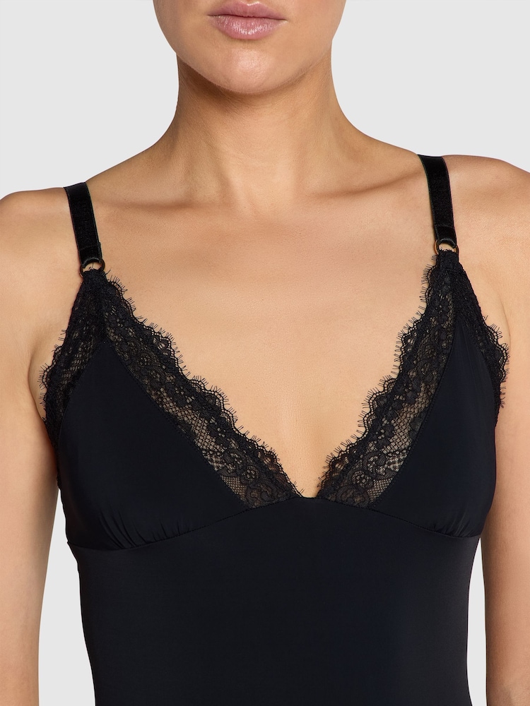 Heist The Bridget Microfibre and Lace Black Bodysuit - Imagem 5 de 5