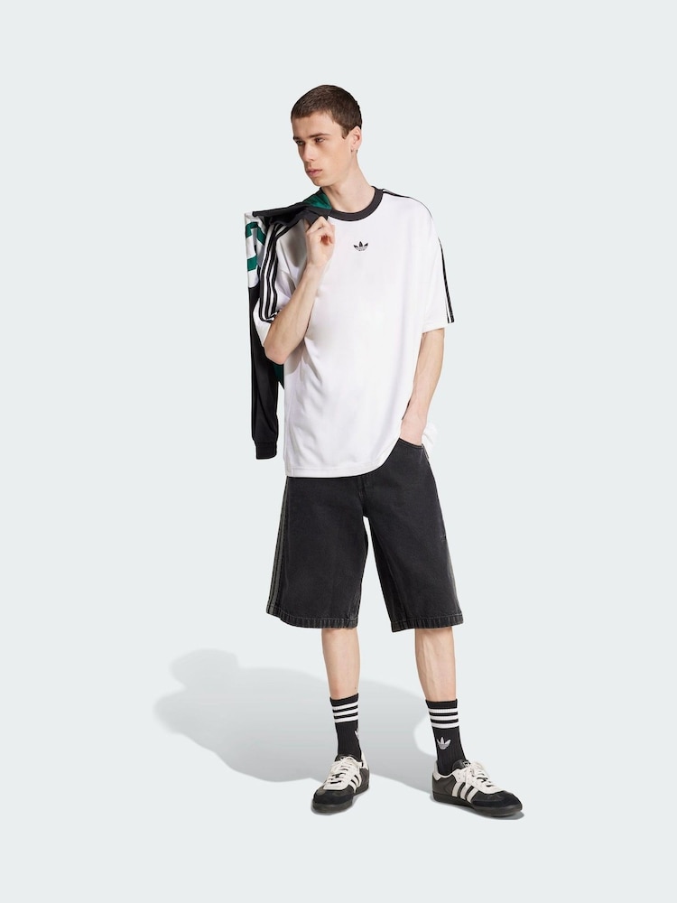 adidas Originals White Adicolor Jacquard Jersey - Image 1 of 5 adidas Originals White Adicolor Jacquard Jersey - Image 1 of 5
