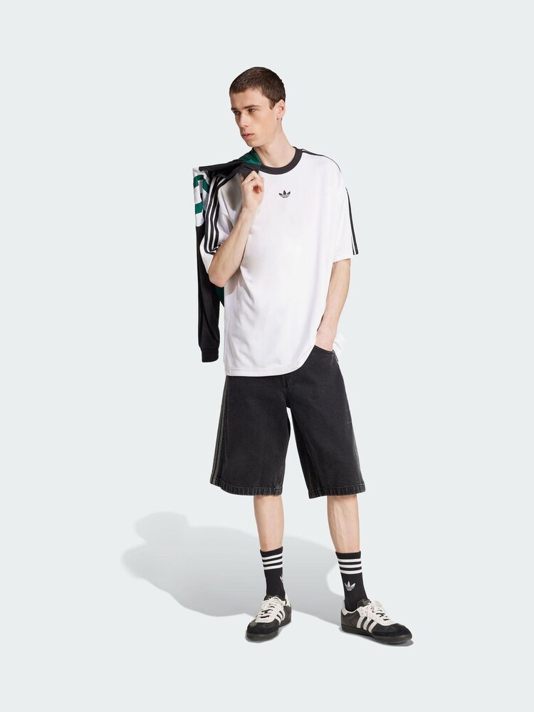 adidas Originals White Adicolor Jacquard Jersey - Image 1 of 5 adidas Originals White Adicolor Jacquard Jersey - Image 1 of 5