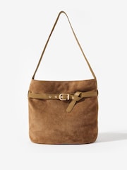 Mint Velvet Brown Suede Bucket Bag - Image 2 of 4