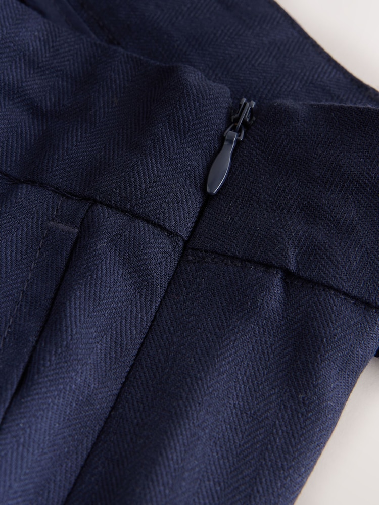 Navy Scarf Belt Wide Leg Trousers - Image 4 of 4