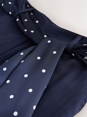 海軍藍 - Scarf Belt Wide Leg Trousers - 圖片 6/8