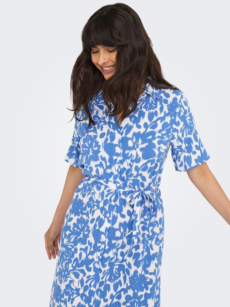 next shirt dress Buy ONLY Blue Floral Button Through Midi Shirt Dress from Next USA