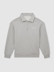 Reiss Grey Melange Basque Reiss | Royal Ballet Zip Sweatshirt Unisex Fit - Image 2 of 8