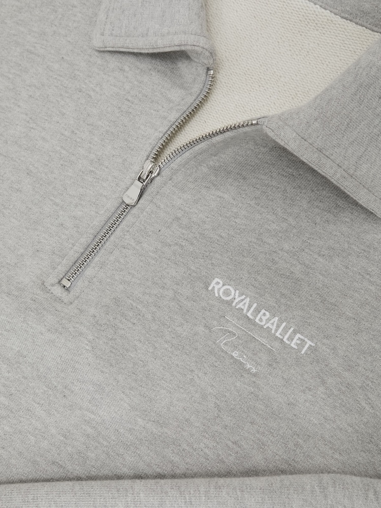 Reiss Grey Melange Basque Reiss | Royal Ballet Zip Sweatshirt Unisex Fit - Image 8 of 8 Reiss Grey Melange Basque Reiss | Royal Ballet Zip Sweatshirt Unisex Fit - Image 8 of 8