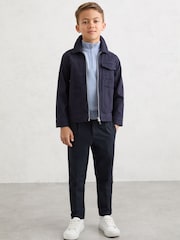 Reiss Sky Blue Blackhall 3-9 yrs Merino Wool Half-Zip Funnel Neck Jumper - Image 4 of 5