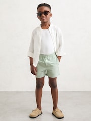 Reiss Mint Green Cliff 13-14 yrs Printed Drawstring Swim Shorts - Image 3 of 6