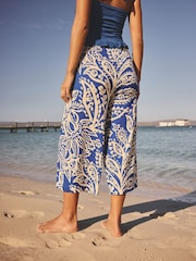 أزرق/بيج فاتح ـ طبعة ورق شجر - جيب شورت جيرسي - Image 4 of 8