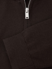 Choklad Brun - Reiss Blackhall Merino Wool Quarter Zip Jumper - Bild 5 av 5
