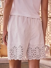 Ecru Crochet Trim Shorts - Image 4 of 8