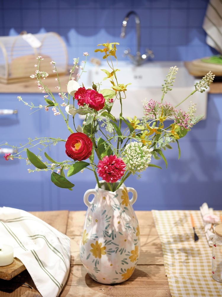 Decoris Peony & Daisy Wildflower Faux Bouquet - Image 1 of 3 Decoris Peony & Daisy Wildflower Faux Bouquet - Image 1 of 3